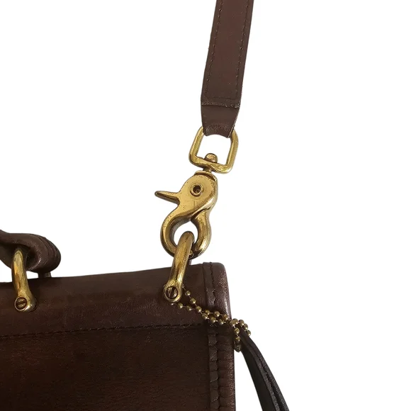 Vintage Coach Women's Willis Full Grain Leather Shoulder Bag J8U-9927 Brown READ - Picture 14 of 16